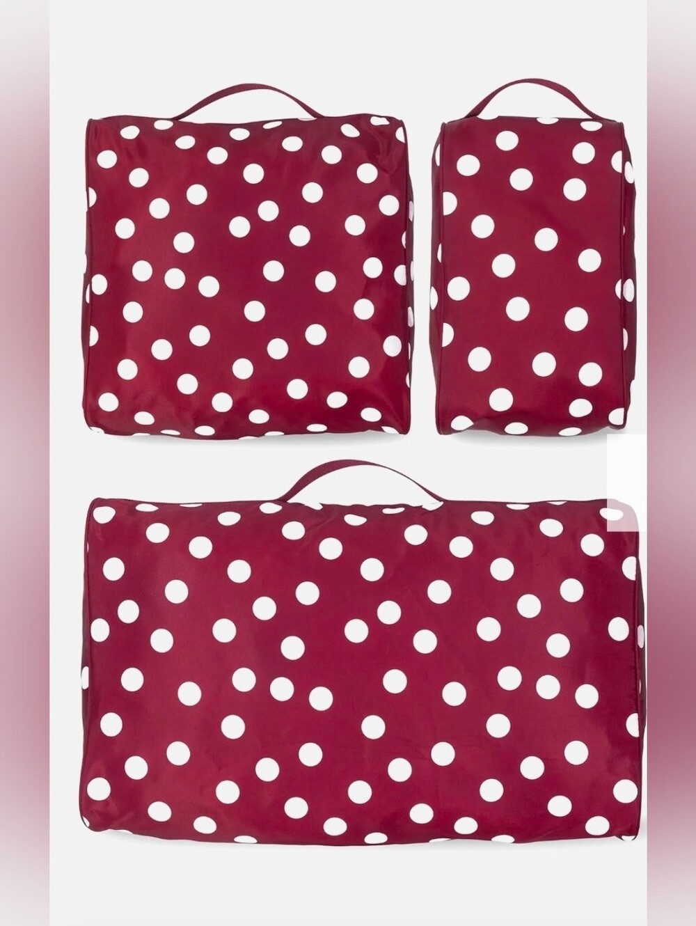 Kate Spade Polka Dot Travel 3 Packing Cubes – Burgundy and White